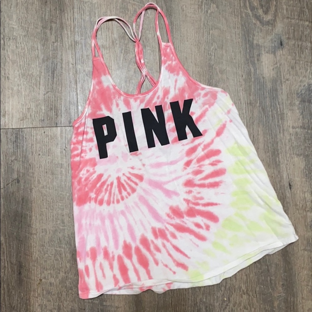 PINK tie dye tank top
